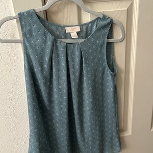 Loft sleeveless blouse XS blueish mint color